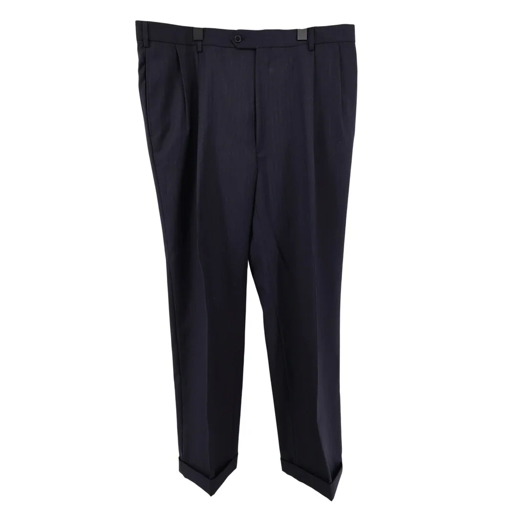 Jos. A. Bank‎ Signature Collection Pinstripe Wool Suit Navy Blue Mens 44L 36x31